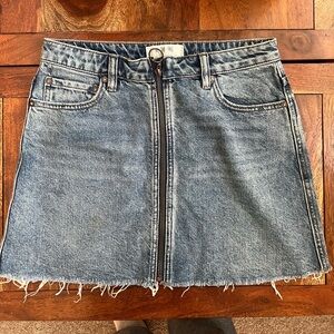 Free People Zipper Jean Skirt size 26